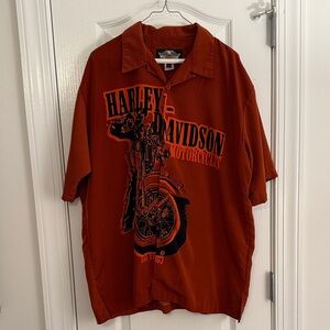 Harley-Davidson Men's Rust Orange Graphic Shirt
